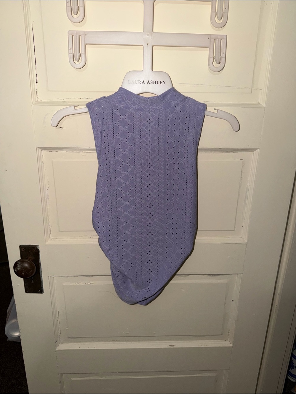 purple top with textured pattern, size M